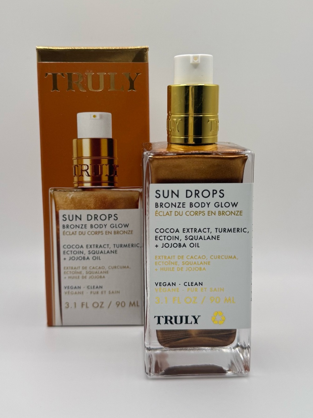 TRULY Sun Drops Bronze Body Glow Gold & Bronze Illuminating Body Serum NIB